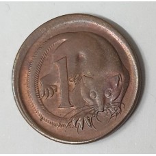 AUSTRALIA 1966 . ONE 1 CENT COIN . ERROR . OFF CENTRE MIS-STRIKE